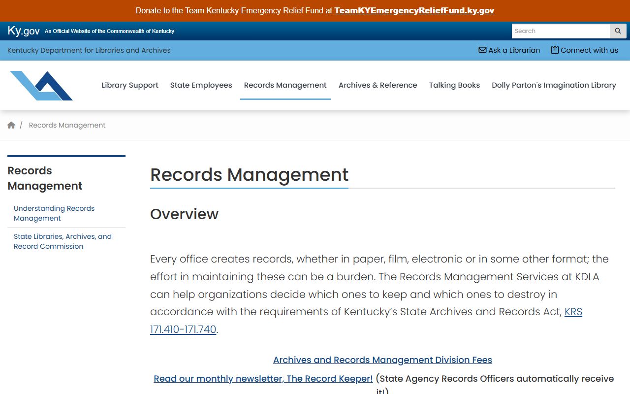 Lewis County Circuit Court Clerk KDLA records management contacts