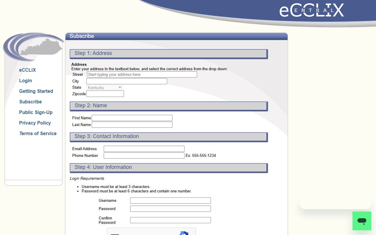 Lewis County County Clerk eCCLIX residential signup