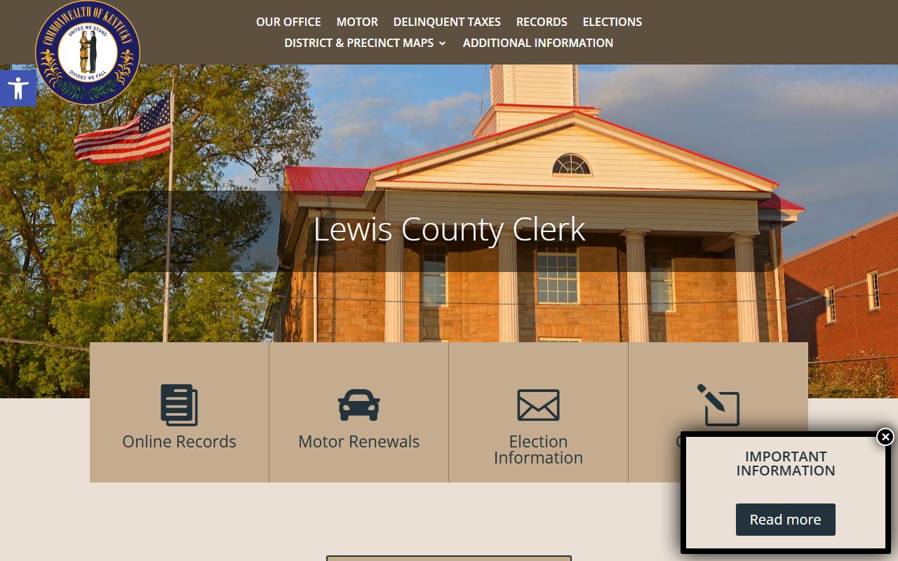 Lewis County County Clerk dedicated site records lookup