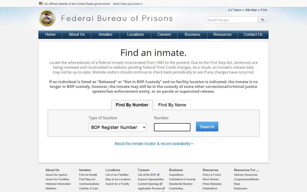 Lewis County inmate records Federal Bureau of Prisons inmate locator