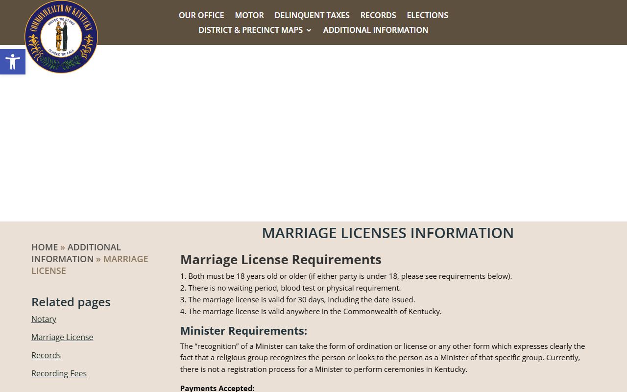Lewis County marriage records license page