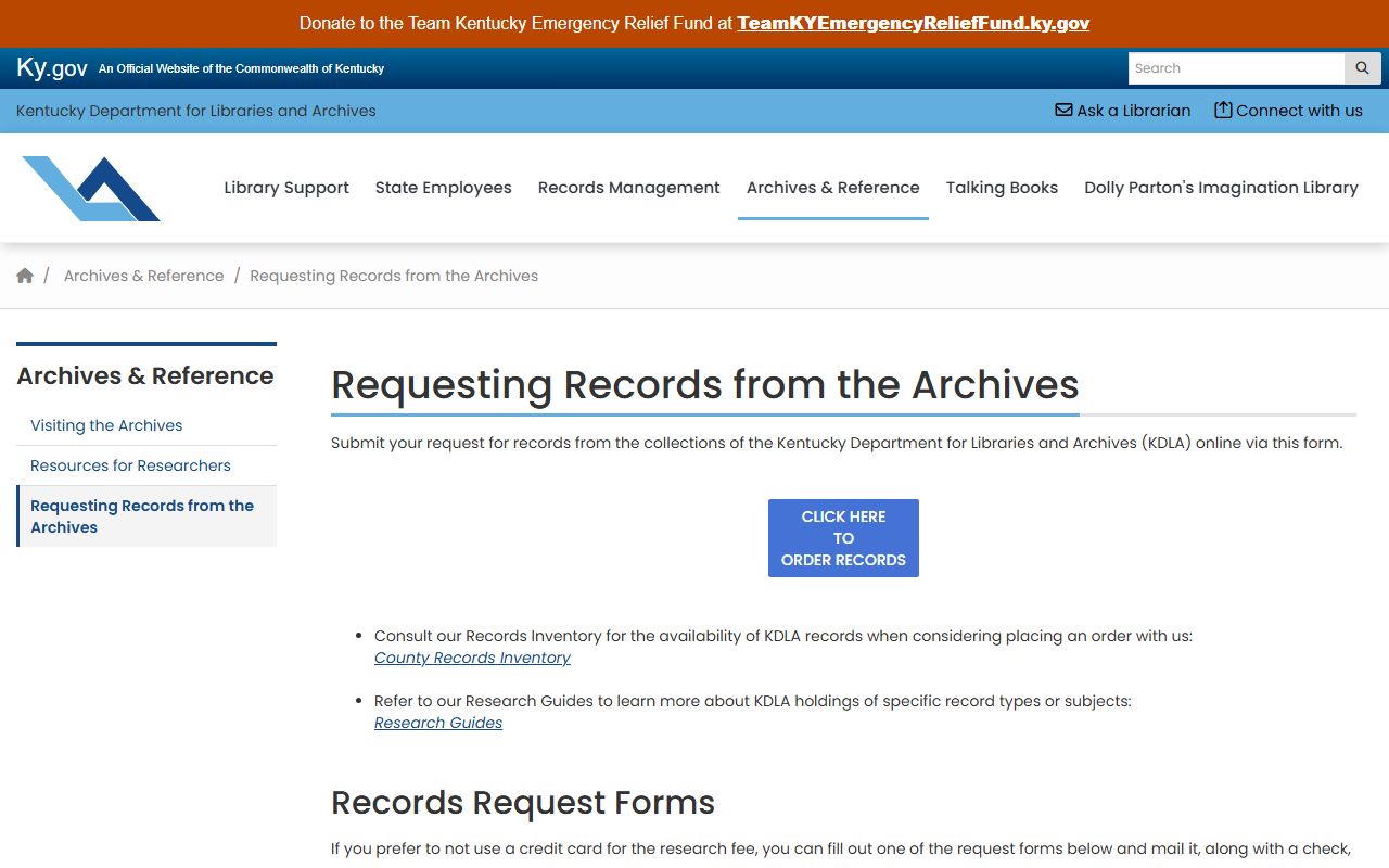 Lewis County probate records KDLA archival record requests