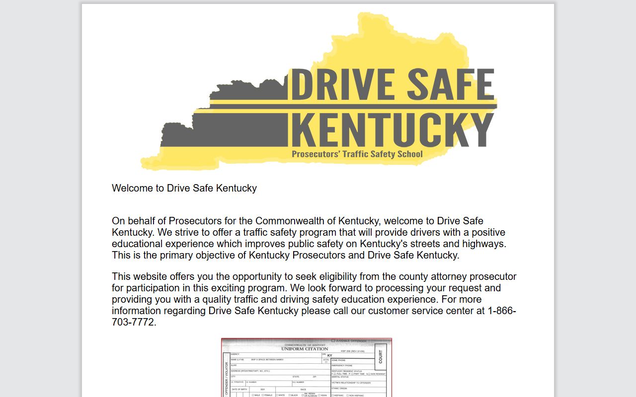 Lewis County traffic court records Drive Safe Kentucky traffic safety program