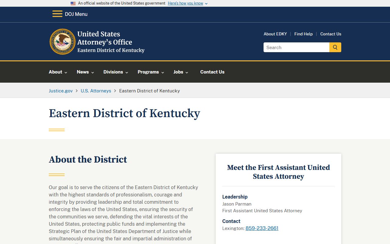 Lewis County warrant records U.S. Attorney Eastern District of Kentucky